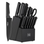 Knife Set, 15 Pcs Kitchen Knife Set with Block Self Sharpening